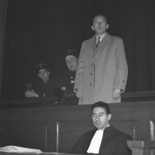 Procès aux Assises d'Angoulême du Parricide Jean Giraud, défendu par Maître Roland Chiron, futur Maire d'Angoulême.