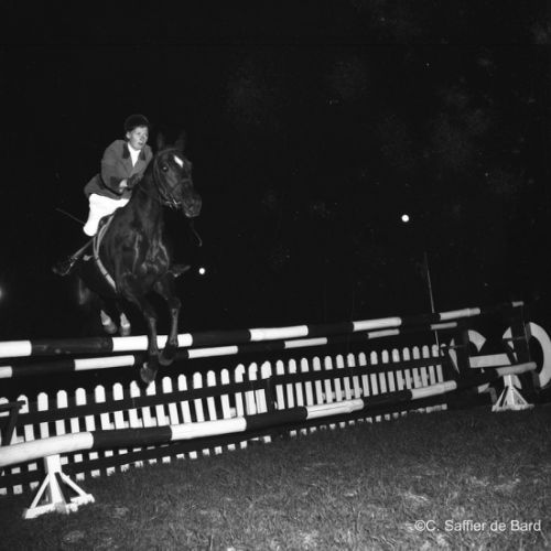 Quelques sauts d’obstacles lors d’un concours hippique.